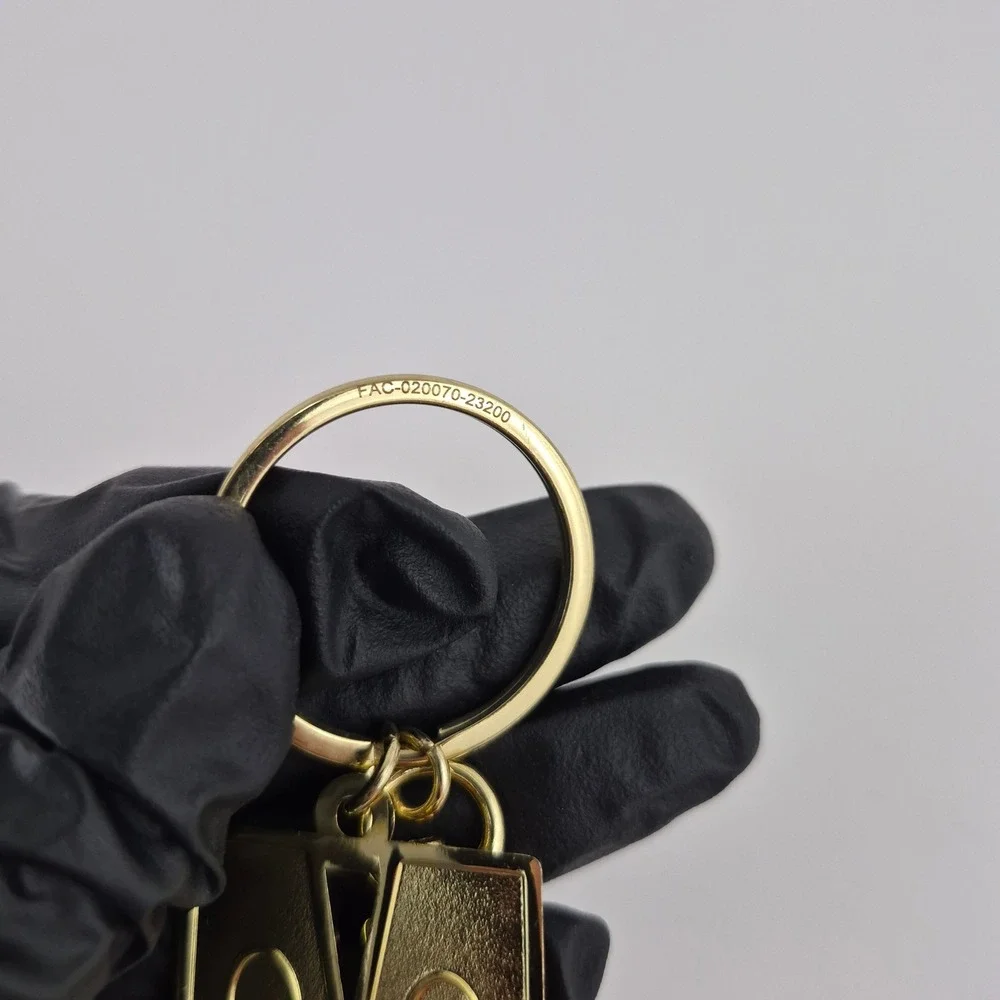 Disney Mickey Mouse Letter M Initial Keychain Gold Tone Enamel Glitter Charm